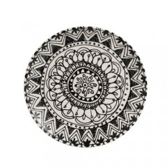 PLATE BOHO BLACK AND WHITE CERAMIC 